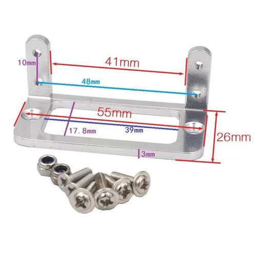 1 Supporto per Servo In Lega di Alluminio CNC per Servo di Barche, Auto e Aerei RC 1
