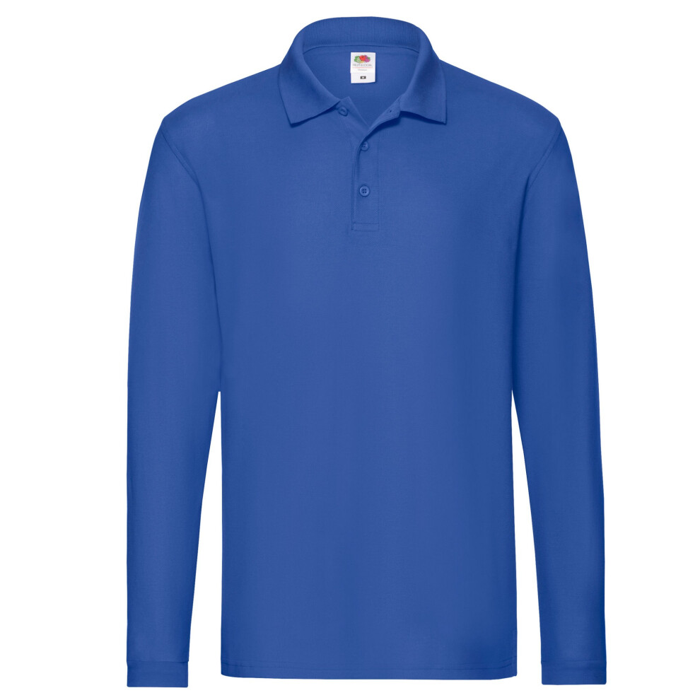 Fruit Of The Loom (3Xl, Royal Blue) Mens Premium Pique Long-Sleeved Polo Shirt