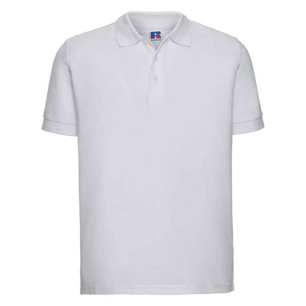 Russell (Xs, White) Mens Ultimate Cotton Pique Polo Shirt
