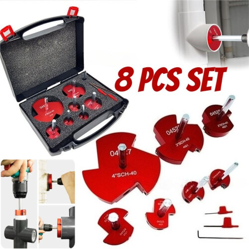 8PCS PVC Pipe Reamer Tool Set, Multi-Size Deburring & Chamfer Kit for 0.5"-4" Pipe, Ideal for Plumbing Installation 1