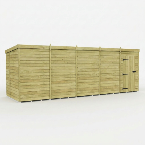 20 x 6 Pent Shed Tanalised (Single Door, No Windows) 1