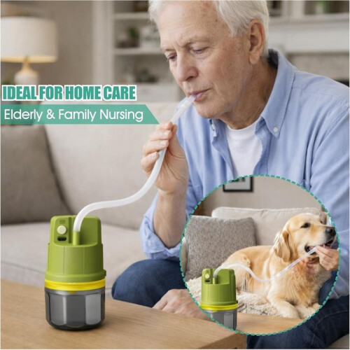 Portable Electric Suction Device, Handheld Compact Suction Unit with 200ml Collection Bottle, Adjustable Green 2