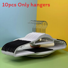 (StripeBlack)Appendino grande in plastica bianca con spalle larghe e superficie antiscivolo per organizzazione casa