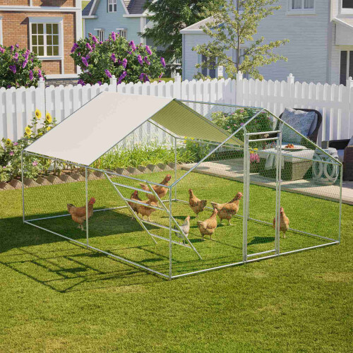 (3X4x2M) PawHaven Chicken Run Cage Walk In Coop Poultry Hen Rabbit Kennel Hutch Metal