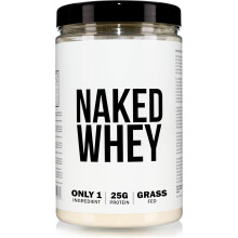 Naked Whey Protein Powder, Only 1 Ingredient, Grass Fed, Gluten Free, Soy Free, GMO Free, 25g Protein and 6g BCAAs per Scoop, Unflavoured, 12 Servings