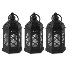 (3pcs) Led Lantern With Flames Effect Plastic Hanging Lantern Accents for Holiday Decor