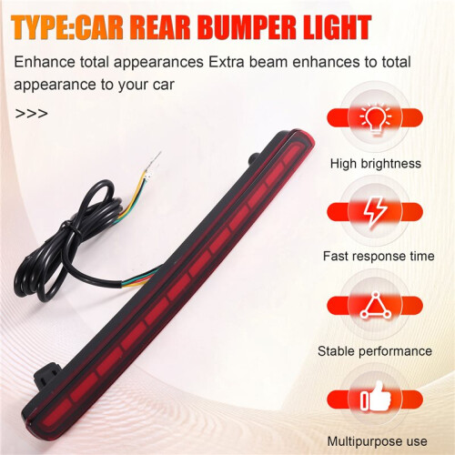 Rear Bumper Tail Light Modified Reflector Brake Fog Light for   Hatchback 2019-2023 Red 2