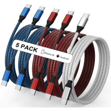 USB C to USB C Cable Nylon Braided 60W 3/3/6/6/10 FT USB Type C Fast Charging