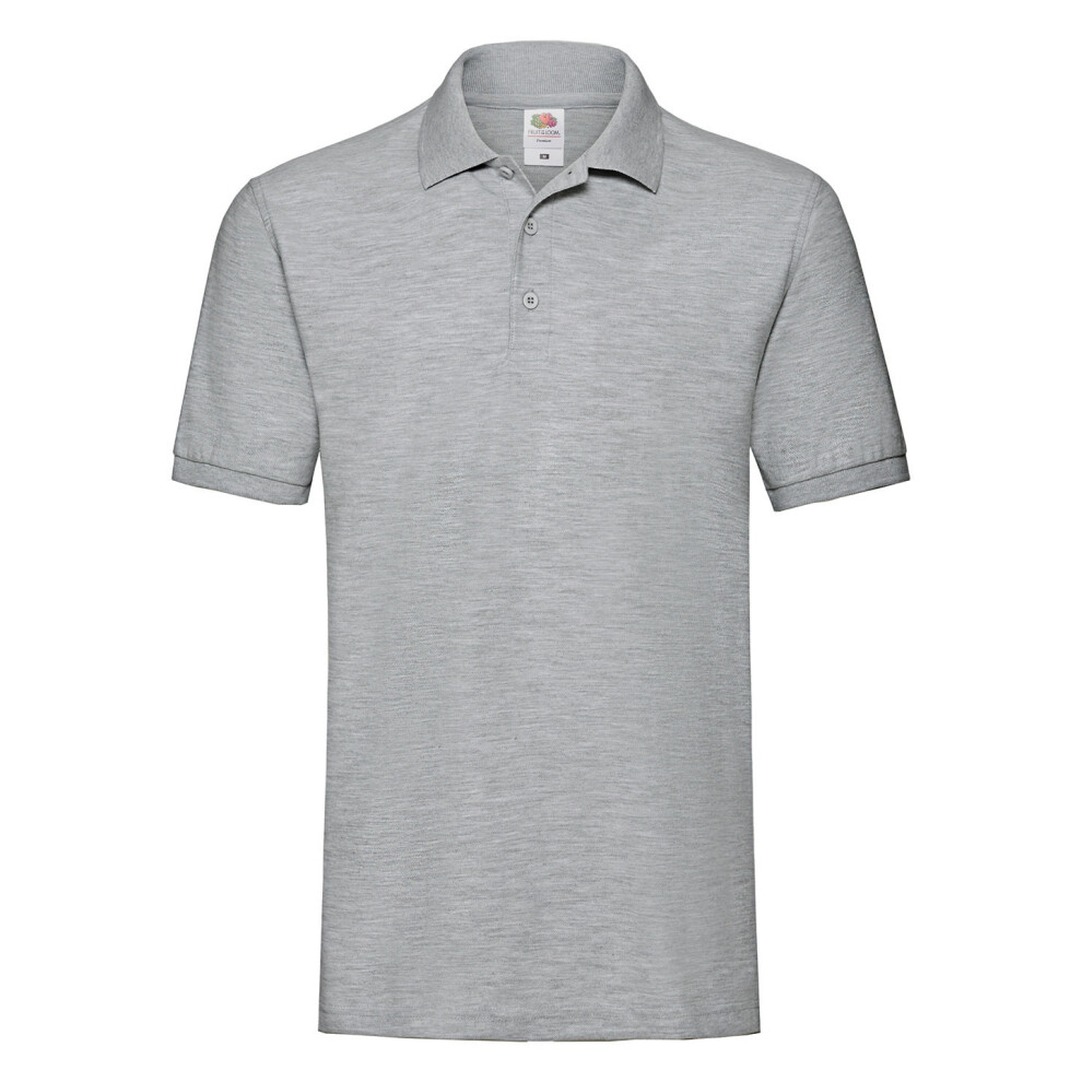 Fruit Of The Loom (L, Athletic Heather) Mens Premium Heathered Polo Shirt