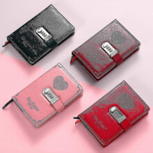 (A5, black) Diary With Lock For Girls - Leather Password Locking Journal Cute Secret Diaries Notebook With Combination Lock For Women Adults B6 stcyv
