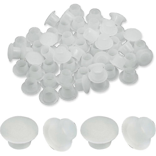 100pcs 8mm White Plastic Plugs - Hole Plugs Snap-in Locking