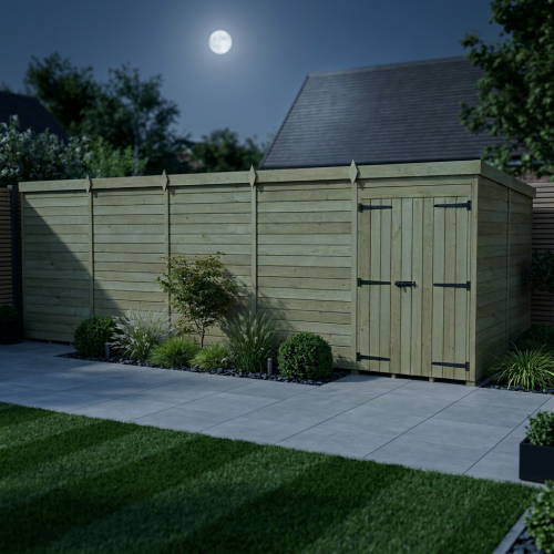 20 x 7 Pent Shed Tanalised (Double Door, No Windows) 2