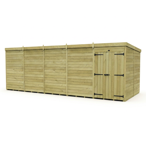 20 x 7 Pent Shed Tanalised (Double Door, No Windows) 1