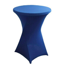 (S Blue) Cocktail Tablecloth, 110x60/80cm, High Elastic Solid Color Stain Resistant Easy to Install