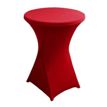 (L WineRed) Cocktail Tablecloth, 110x60/80cm, High Elastic Solid Color Stain Resistant Easy to Install