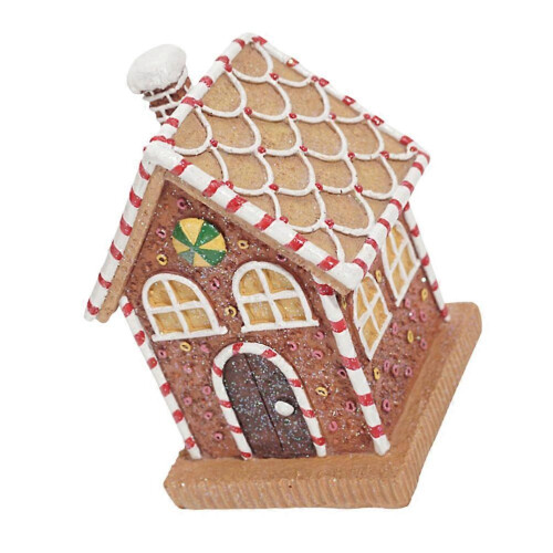 Christmas Gingerbread House Lighted Ornament Figurine Decor