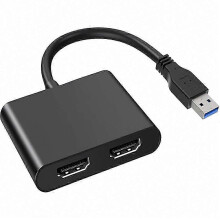 Adattatore con doppia uscita HDMI USB 3.0 1080p PnP per PC, laptop, monitor e TV.