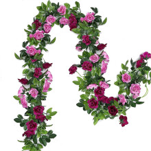 ghirlande pendenti di rose di seta color magenta, 2,3 m, per matrimoni, archi, feste, casa, giardino e decorazioni murali.