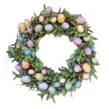 Ghirlanda di bacche finte colorate a forma di uova di Pasqua per porta d'ingresso, parete interna, finestra, celebrazione pasquale
