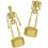 2Pcs Gold Halloween Skeleton Plastic Figurines Decor 1