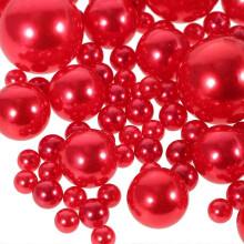 Perle finte rosse per riempire vasi e decorazioni nuziali, 125 perle senza foro