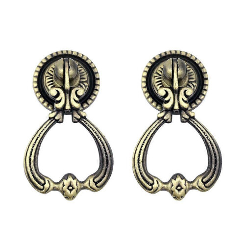 2Pcs Durable Zinc-Alloy Ring Cabinet Knobs, Extra-Thick Dresser Drawer Pulls