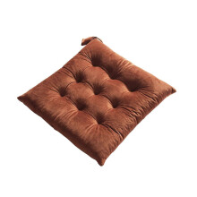 Yoloke Tufted Square Chair Cushions with Ties for Dining Kitchen Office - Coffee, Set of 4