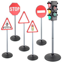 Realistic Traffic Light Sign Set for Kids - Educational Road Safety Toy Model Scene
