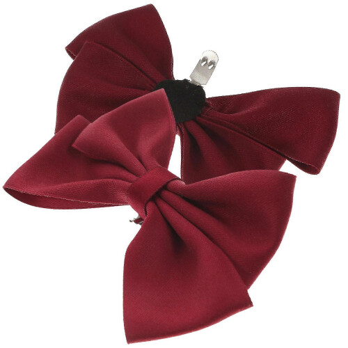 4Pcs Dark Red Bow Shoe Clips for Pumps, Removable Shoe Accessories