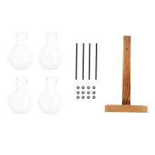 Vaso in vetro borosilicato in stile europeo moderno, 21x10,8x8,4 cm, contenitore per fiori da scrivania per la decorazione della casa, 1 pezzo