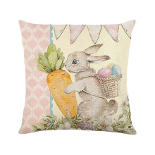 Easter Festive Square Sofa Cushion Cover 45x45cm Polyester Multicolor Print