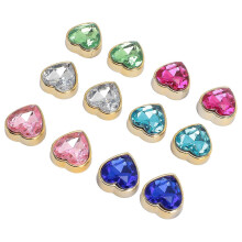 12 pezzi di strass a forma di cuore multicolore con retro piatto in plastica per lavori artigianali, trucco per il viso e creazione di bigiotteria