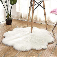 45x45cm Faux Sheepskin Longhair Fluffy Rug White Sofa Cushion
