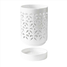 Vaso per orchidee in ceramica bianca da 10 cm con fori di drenaggio