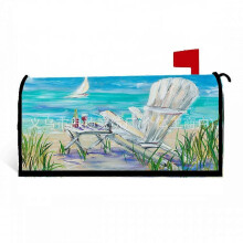 (46x53cm buttons) Summer chair beach coconut tree outdoor mailbox cloth printed mailbox tube cover mailbox cover decoration