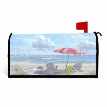 (46x53cm buttons) Summer chair beach coconut tree outdoor mailbox cloth printed mailbox tube cover mailbox cover decoration