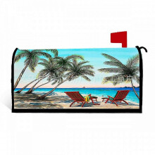 (53x65cm large magnet) Summer chair beach coconut tree outdoor mailbox cloth printed mailbox tube cover mailbox cover decoration