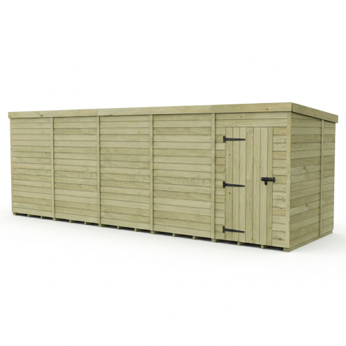20 x 7 Pent Shed Tanalised (Single Door, No Windows) 1