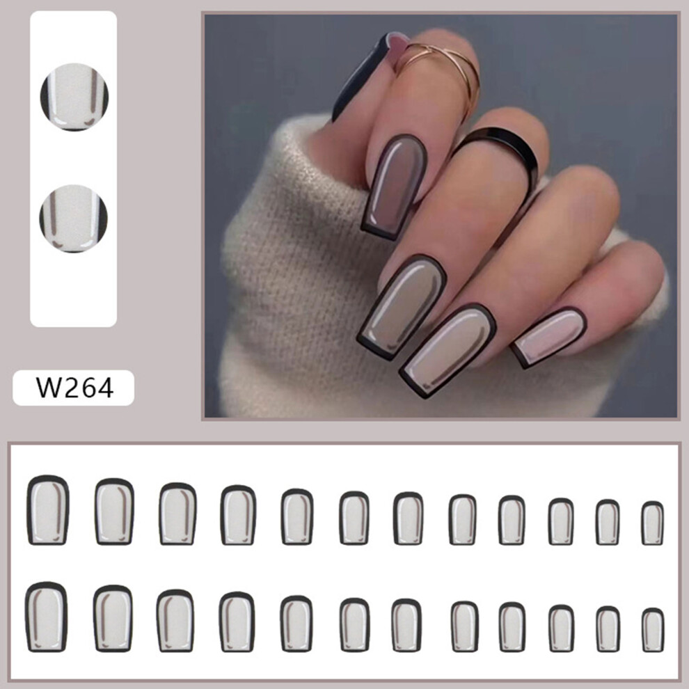 Hue-Grain (Standard) Frosted Fake Nails, Safe For Pregnancy