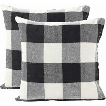 Geometric Lattice Cushion Cover for Sofa, Living Room, Bedroom Home Decor, 45x45cm, Set of 2 (Black SZRH 25-26)