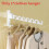 (White)Aluminum Wall Mount Retractable Clothes Hanger With Foldable For Home Tools 1
