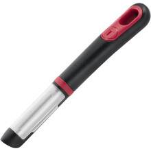 Tefal Ingenio Serrated Blade Vegetable and Fruit Peeler, Stainless Steel, Black & Red with Protective Cap
