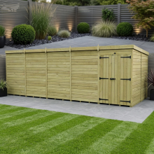 20 x 8 Pent Shed Tanalised (Double Door, No Windows)