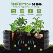 2x2x1ft Galvanized Steel Planter Boxes Outdoor with Rubber Trim Metal Raised Beds for Gardening Vegetables Herbs