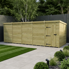 20 x 8 Pent Shed Tanalised (Single Door, No Windows)