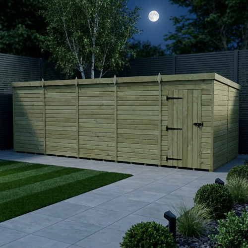 20 x 8 Pent Shed Tanalised (Single Door, No Windows) 2
