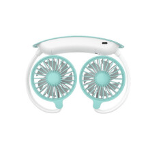 Ventilatore da collo ricaricabile USB verde indossabile mani libere viaggio lavoro esterno