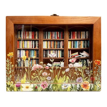 Shake Away Your Anxiety Bookshelf with 200PCS Books for Book Lovers, Stress Relief Gifts for Adults Brown