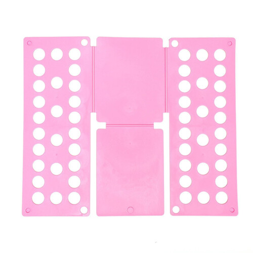 (pink) Clothes Folding Board, PP Material, Space Saving Tool for Wardrobe Storage