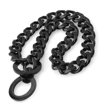 (Black, 22inches) Kiintoisa paksu teräsketju kaulapanta koiralle - kultainen kuubalainen lenkki, hypollerginen, 14-30 tuumaa